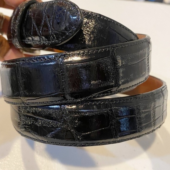FLEMING OF BUCKHEAD Genuine Alligator Leather Belt Black 43 - Picture 8 of 14